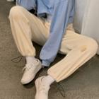 Heart Embroidered Harem Sweatpants