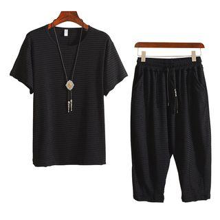 Set: Short-sleeve T-shirt + Drawstring-waist Pants