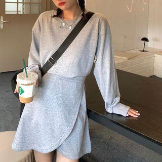 Long Sleeve Asymmetrical Pullover Dress