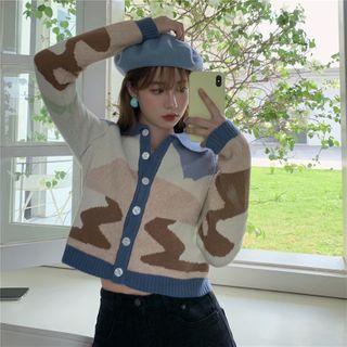 Jacquard Cardigan Blue - One Size