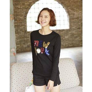Sequined New York T-shirt