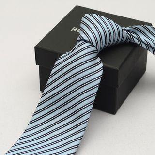 Striped Neck Tie (8cm) Light Blue - One Size