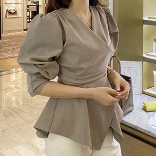 V-neck Irregular  Cropped Top