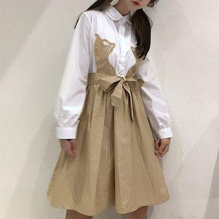 Cat Applique A-line Shirtdress