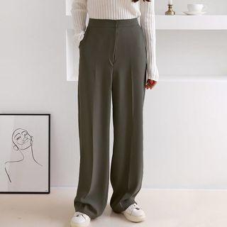 Pintuck-back Wide-leg Pants