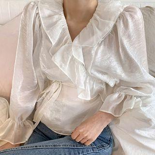 Ruffled Blouse / Spaghetti Strap Crinkle Dress