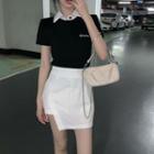Wrap A-line Skirt / Short-sleeve Polo Shirt
