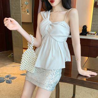 Sleeveless Asymmetric Knotted Top