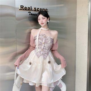 Strapless Mini A-line Dress / Cropped Jacket