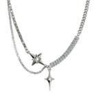 Star Rhinestone Pendant Stainless Steel Necklace