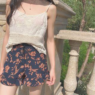Floral Print Chiffon Shorts