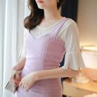 Sweetheart-neckline Sleeveless Mini Jumper Dress
