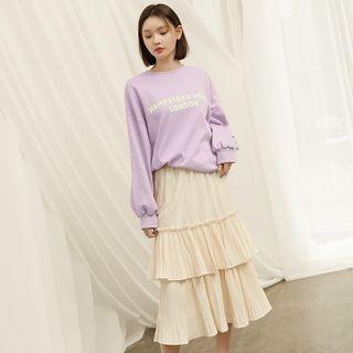 Ruffled Tiered Midi Skirt