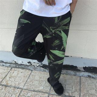 Leaf Print Shorts / Wide-leg Pants