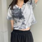 Short-sleeve Tie-dyed Top As Shown In Figure - One Size