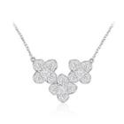 Elegant Flower Necklace Silver - One Size