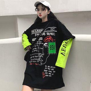 Mock Two Piece Printed Tee