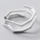 Geometric Layered Sterling Silver Ring Silver - One Size