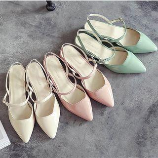 Slingback Pointed Low Heel Sandals