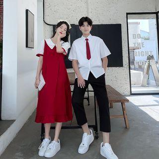 Couple Matching Midi A-line Dress / Shirt / Pants / Set