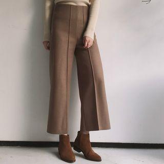 Seam Front Cropped Straight Cut Pants