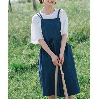 Set: Elbow-sleeve T-shirt + Strappy Dress