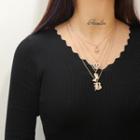 Alloy Pendant Layered Necklace 6870 - Gold - One Size
