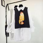 Set: Printed Vest + Long-sleeve A-line Mini Dress