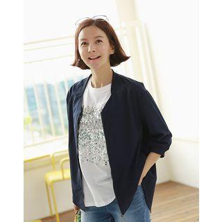 3/4-sleeve Dip-back Blouson Jacket