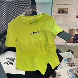 Lettering Chain Short-sleeve Top