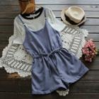 Drawstring Plain Playsuit