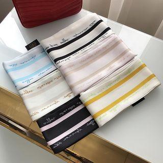 Lettering Striped Scarf