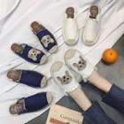 Denim Panel Mules