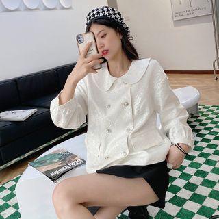 Peter Pan Collar Double-breasted Blouse