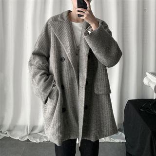 Long Sleeve Plain Ribbed Coat