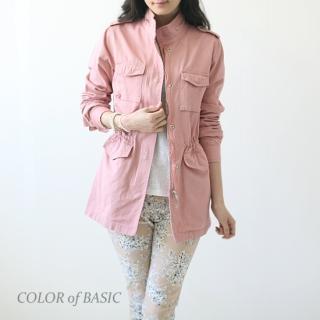 Drawstring-waist Zip-up Jacket