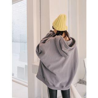 Letter Fleece-lined Oversized Hoodie