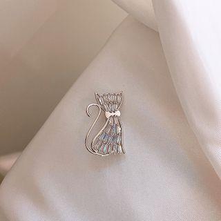 Cat Brooch Silver - One Size