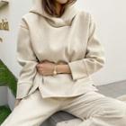 Cut-edge Felt Hoodie