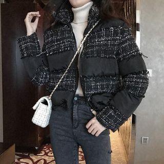 Stand-collar Panel Padded Jacket