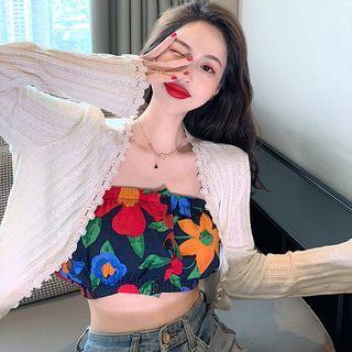 Light Jacket / Spaghetti Strap Cropped Top