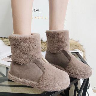 Fleece Panel Short Snow Boots