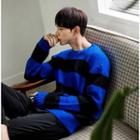 Striped Round-neck Long-sleeve Sweater