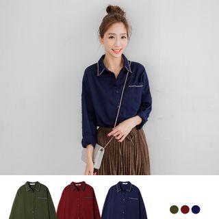Tribal-trimmed Drop-arm Blouse