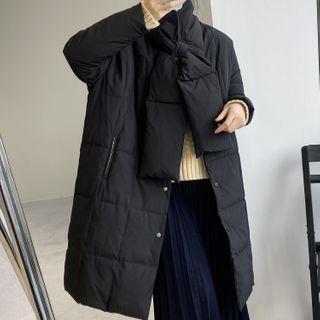 Padded Snap-button Midi Coat