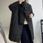 Padded Snap-button Midi Coat