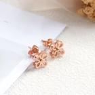 Stainless Steel Rhinestone Clover Earring 1 Pair - 480 - Earrings - One Size