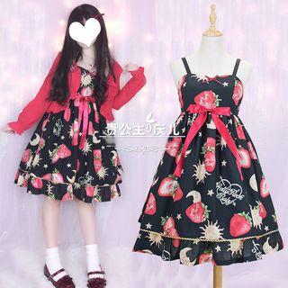 Sleeveless Fruit Print A-line Dress
