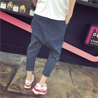 Pinstriped Drop-crotch Pants