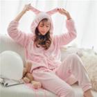 Loungewear Set: Rabbit Hooded Zip Top + Pants